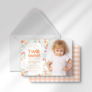 Sweet Peach 2. Geburtstag Einladung