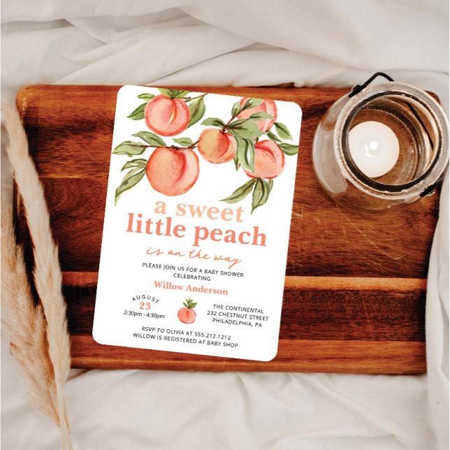Sweet Peach Baby Dusche Einladung (Von Creator hochgeladen)