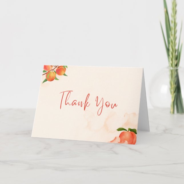 Sweet Peach Baby Shower Thank You Card Dankeskarte (Vorderseite)