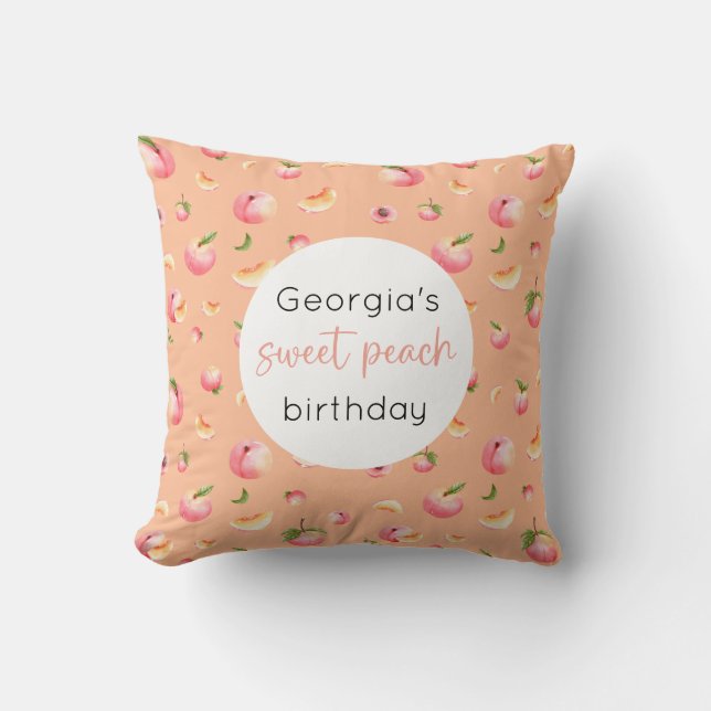 Sweet Peach Birthday Kissen (Vorderseite)