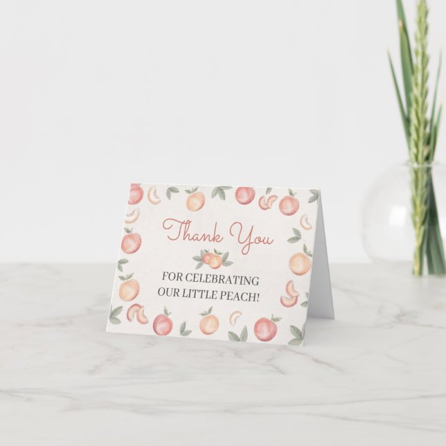 Sweet Peach carte de remerciements pour anniversai (Devant)