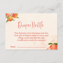 Sweet Peach Diaper Raffle Card – Fruit-Themed Begleitkarte
