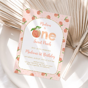 Sweet Peach First Geburtstag Einladung
