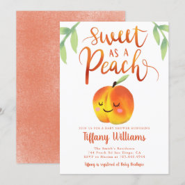 Sweet Peach Girl Babydusche Einladung
