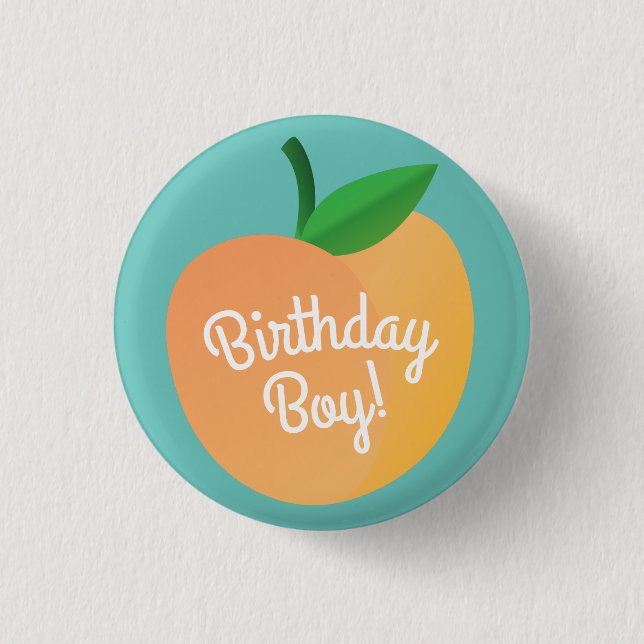 Sweet Peach Kindergeburtstag Party Button (Vorderseite)