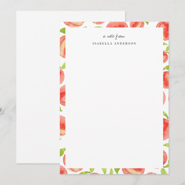 Sweet Peach Muster Personalisiert Mitteilungskarte (Vorne/Hinten)