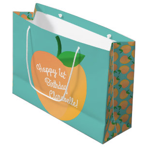Sweet Peach Niedlich Frucht 1. Geburtstag Party Th Große Geschenktüte