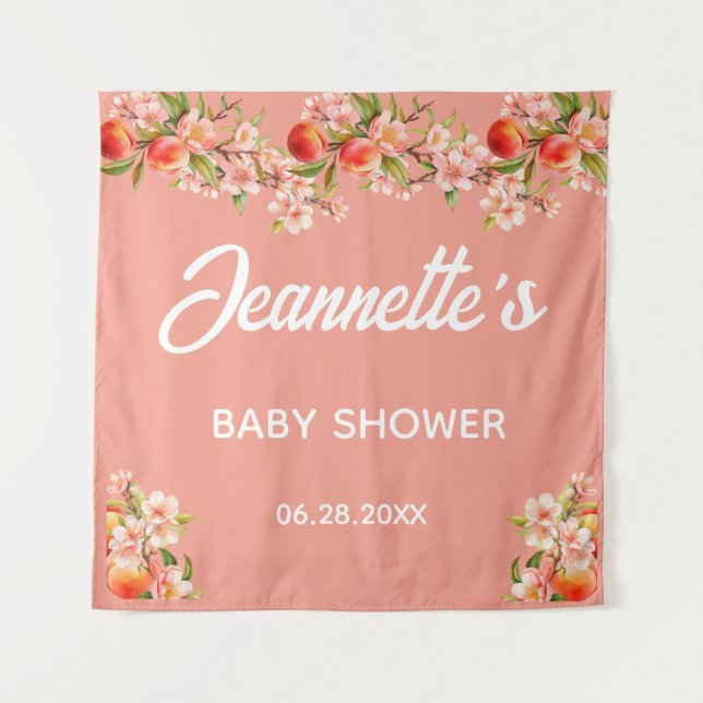 Sweet Peach Orchard Backdrop Tapestry Wandteppich (Vorderseite)