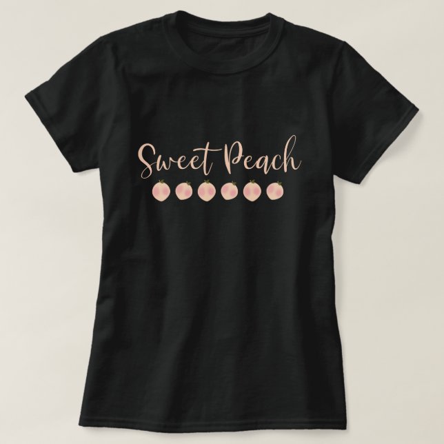 Sweet Peach Pfirsiche Niedlich Trendy Moderne Mode T-Shirt (Design vorne)