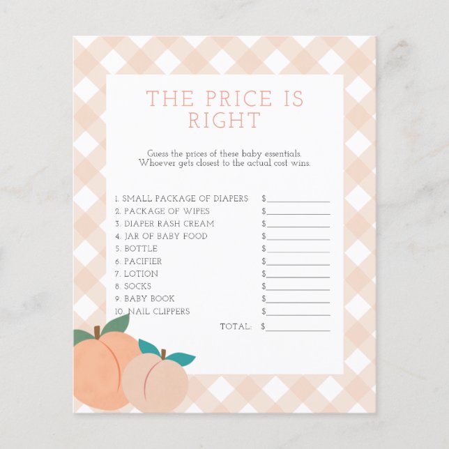 Sweet Peach | Raten Sie mal, das Preisduschspiel (Vorderseite)