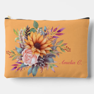 Sweet Peach Tone Floral Kosmetische Tasche