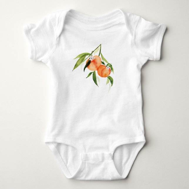 Sweet peach watercolor frucht Baby Bodysuit Baby Strampler (Vorderseite)