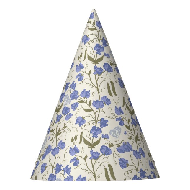 Sweet Peal Blue und Cream Birthday Party Hat Partyhütchen (Vorderseite)