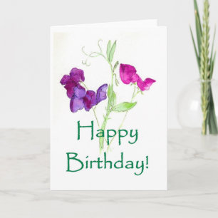 'Sweet Peas' Birthday Card Karte