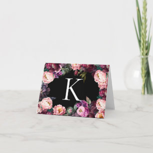 Sweet Peonies Initial Blank Faltenkarte Karte