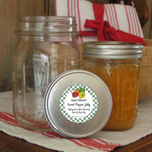 Sweet Pepper Jelly Custom Canning Jar Sticker (Von Creator hochgeladen)