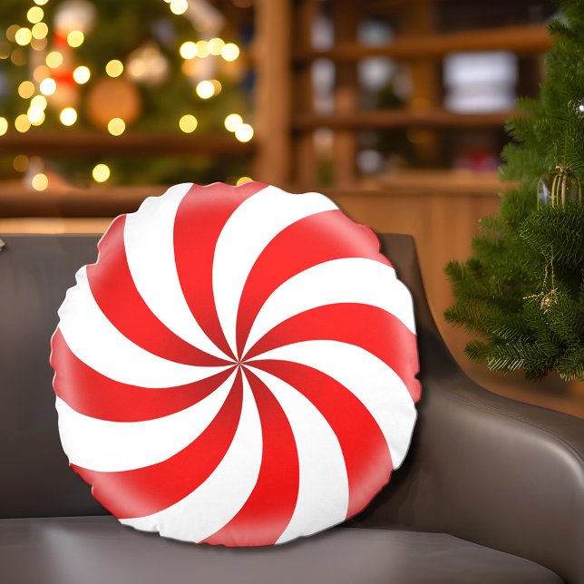 Sweet Pepperment Coussin (Festive Peppermint Candy Swirl Pillow Decor for the Holidays!)