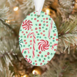 Sweet Peppermint Christmas Candy Cane Ornament<br><div class="desc">Fügen Sie Ihren eigenen Text hinzu oder verlass ihn so,  wie er ist! Dieser süße Schmuck mit handbemalten Kerzen und Pfefferminzen wird Ihren Baum erhellen! Karo in meinem Shop für weitere Artikel!</div>