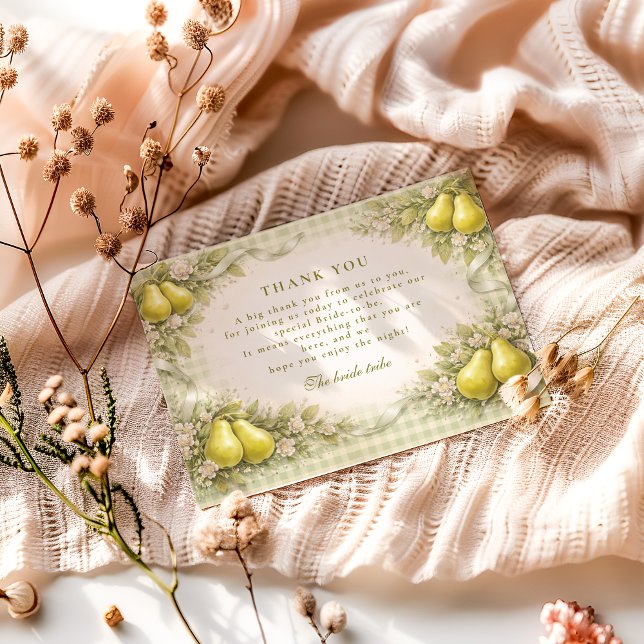 Sweet Perfect Pair Pear Bridal Shower Dankeskarte (Von Creator hochgeladen)