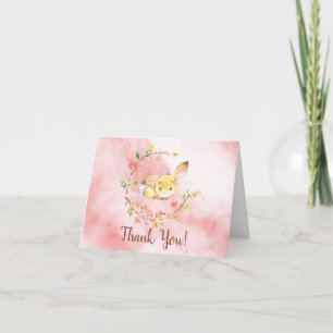 Sweet Petit Lapin Fille Baby shower Merci Note