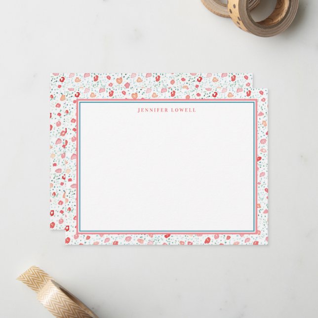 Sweet Petite Floral Personalisiert Stationery Mitteilungskarte (Vorderseite/Rückseite Beispiel)