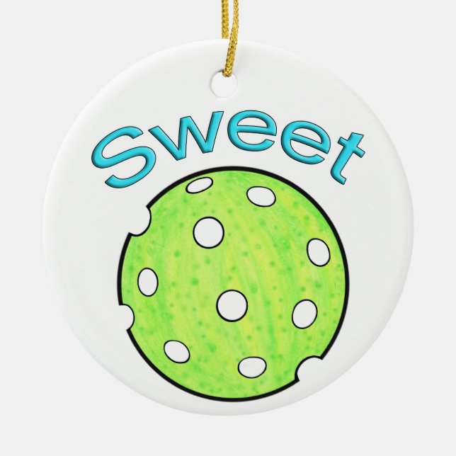 Sweet Pickle Pickleball Keramik Ornament (Vorne)