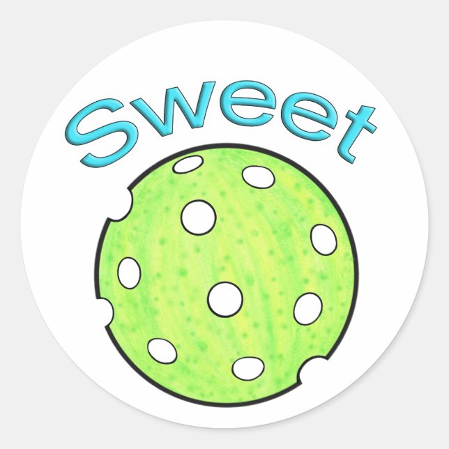 Sweet Pickle Pickleball Runder Aufkleber (Vorderseite)