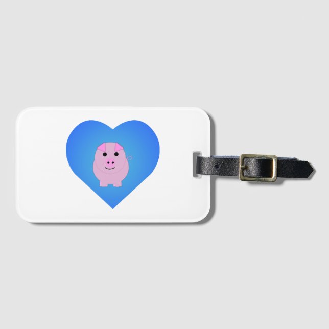 Sweet Piggy Liebe Gepäckanhänger (Vorderseite (Horizontal))