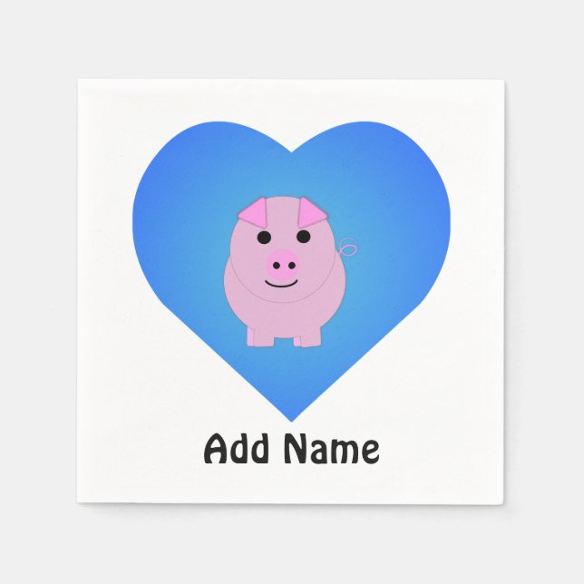 Sweet Piggy Liebe Serviette (Vorderseite)