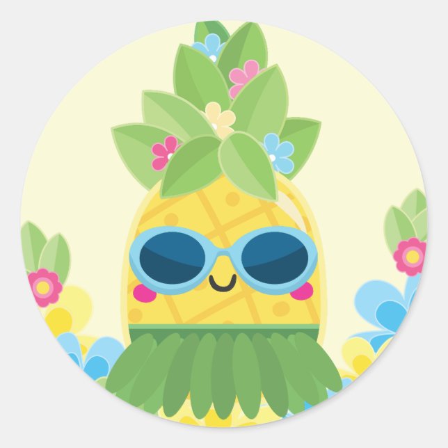 Sweet PineappGirls Frau Onederful Erster Geburtsta Runder Aufkleber (Vorderseite)