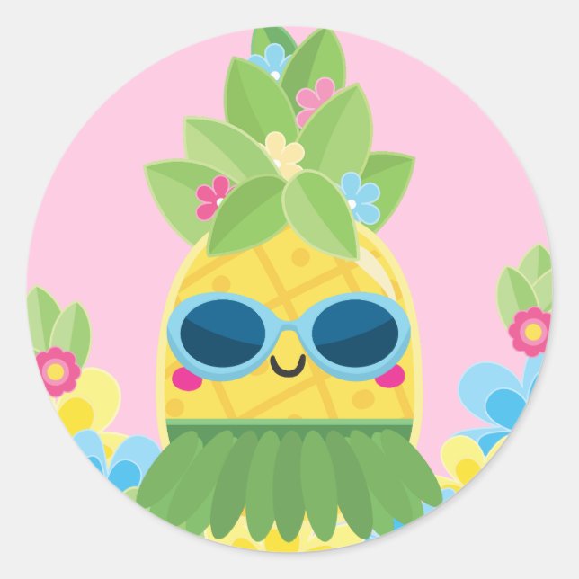 Sweet PineappGirls Frau Onederful Erster Geburtsta Runder Aufkleber (Vorderseite)