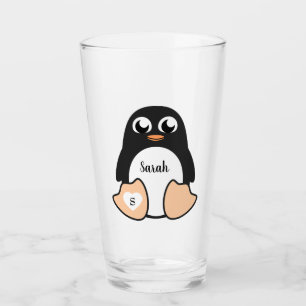 Sweet Pinguin mit Ihrem Namen Glas