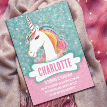 Sweet Pink and Blue Unicorn Geburtstagsparty