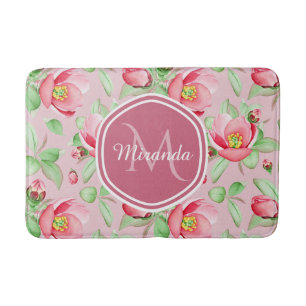 Sweet Pink Apfelblüte mit Monogramm Badematte