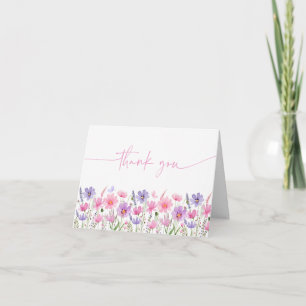 Sweet Pink Baby in Bloom Wildblume Babydusche Dankeskarte