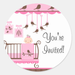 Sweet Pink Baby Room Sie sind eingeladen Aufkleber