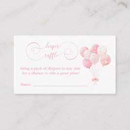 Sweet Pink Balloons Kinderdusche Windeln Raffel Begleitkarte