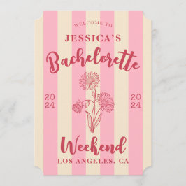 Sweet Pink Beige Bachelorette Birth Blume Einladung