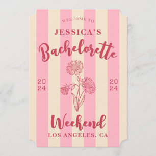 Sweet Pink Beige Bachelorette Birth Blume Einladung