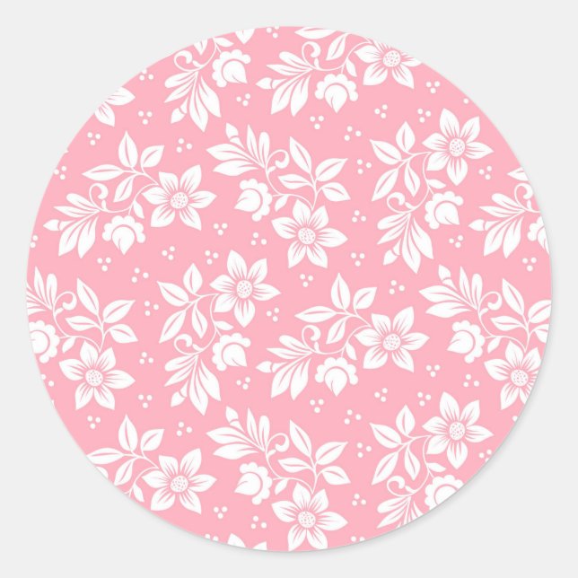Sweet Pink Blume Runder Aufkleber (Vorderseite)