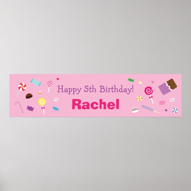 Sweet Pink, Candy Birthday Party Poster (Vorne)