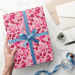 Sweet Pink Cheetah Chic Wrapping Paper Roll Geschenkpapier