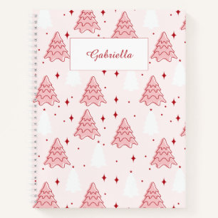 Sweet Pink Christmas Tree Spiral Notebook Notizbuch