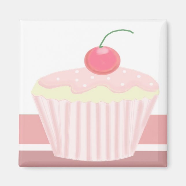 Sweet Pink Cupcake Magnet (Vorne)