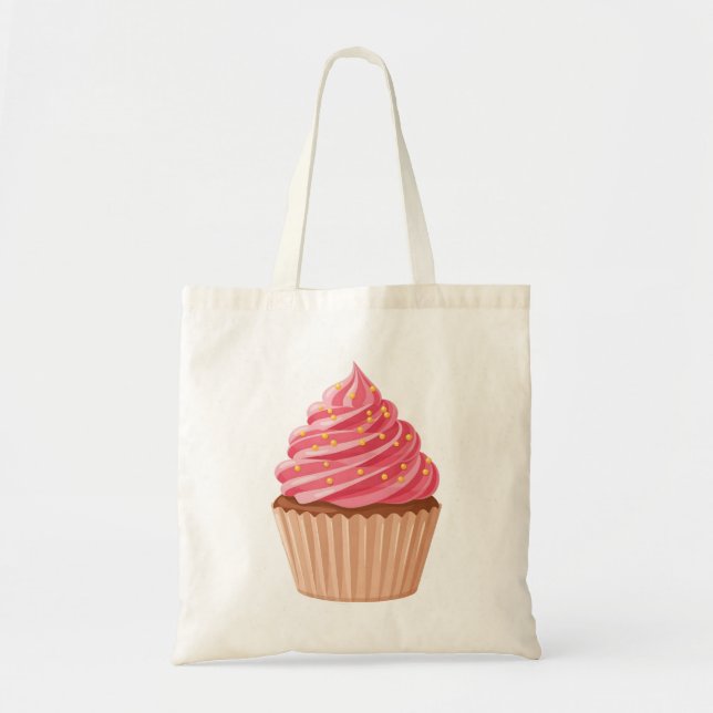 Sweet Pink Cupcake with Gold Sprinkles Tragetasche (Vorne)