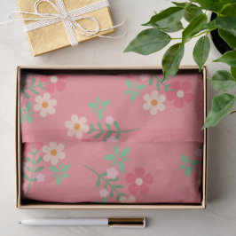Sweet Pink Daisy Bouquet Retro Muster Seidenpapier