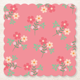 Sweet Pink Daisy Bouquet Retro Muster Untersetzer
