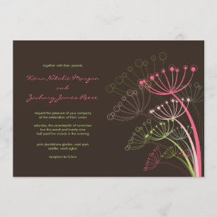 Sweet Pink Dandelions Frühlingseinladung Hochzeit Einladung