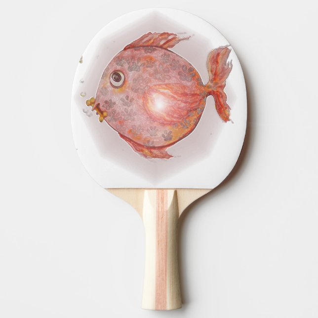 Sweet Pink Dogfish mit Knochen Tischtennis Schläger (Vorderseite)
