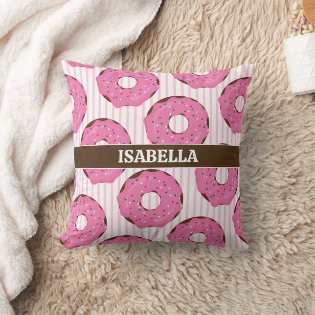 Sweet Pink Donut Throw Pillow Kissen (Decke)